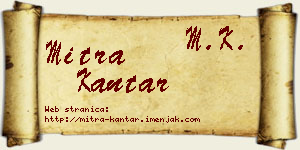 Mitra Kantar vizit kartica
